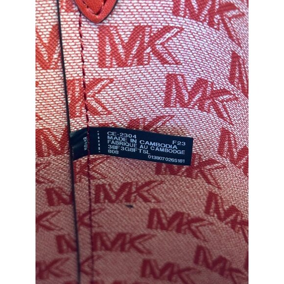 Michael Kors Bright Terracotta Hadleigh Small Double Handle Tote Messenger Bag - Picture 9 of 15